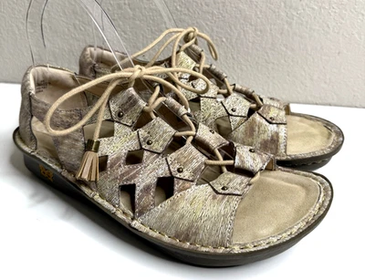 Sandalias de cuero con cordones Alegria Valerie Gladiator Southwestern 38 7,5 8 VAL-7762 Foto 1 de 4