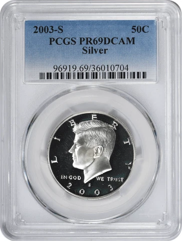 2003-S Silver Kennedy Half PR69DCAM PCGS Proof 69 Deep Cameo Cover