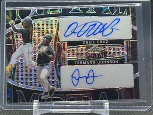 2022 Leaf Metal Dual Auto Peacock Wave Oneil Cruz/Termarr Johnson #2/3 - PIRATES - Picture 1 of 2