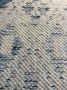Dash and Albert Woven Cotton Rug "Ombre Diamond Blue" Sample 22"x 16" - Picture 1 of 2