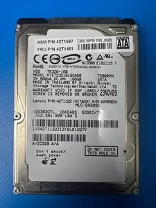Hitachi 160GB HDD , 7K320-160 , HTS723216L9SA60 , 5v .8a SATA 7200RPM , 0A58903 - Picture 1 of 3
