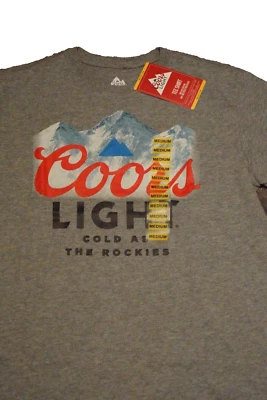 COORS LIGHT COLD AS THE ROCKIES T-SHIRT Mens Medium GRAY Solid Short Sleeve NEW - Image 1 of 4