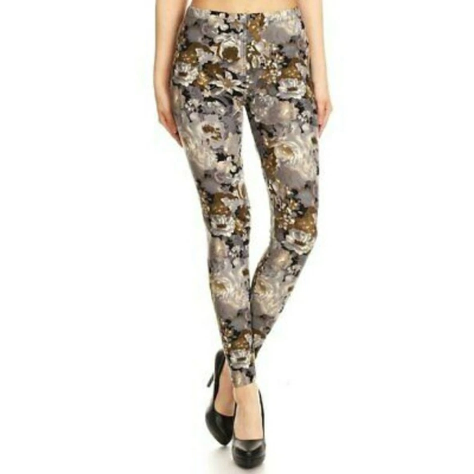 X-Plus Nueva Mezcla Mujer Acuarela Floral Leggings  Foto 1 de 4