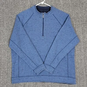 Tommy Bahama Sweater Mens XL Blue Reversible 1/4 Zip Sweatshirt Pullover - Picture 1 of 11