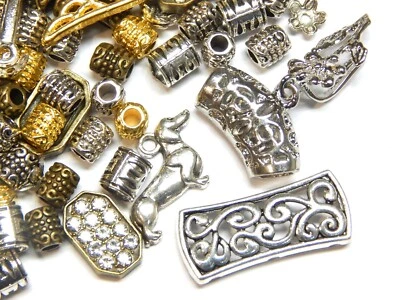 Metallperlen Mix 100g Verbinder Anhänger Zwischenteile Vintage Bunt Charm M77 - Bild 1 von 4