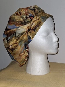 Wild Horses Allover Medical Surgical Bouffant Scrub Hat SIZE Large - Picture 1 of 2