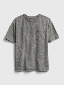 Gap Jersey Pocket T-Shirt Boy's M (8) Gray Tie-dye Crew Neck Short Sleeve~ New - Picture 1 of 8