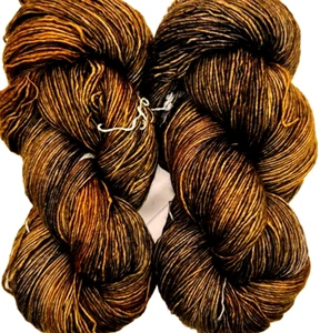 GLITTER RedGold Browns 100g Skein 420y Malabrigo MECHITA SW MERINO Wool Fgr YARN - Picture 1 of 1
