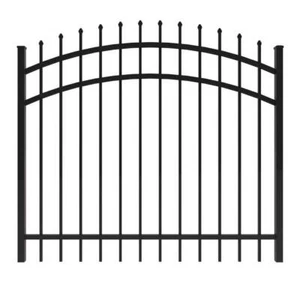 FORGERIGHT Arched Fence Gate 5 ft. Wx4 ft. H Pointed Aluminum Material in Black - Picture 1 of 6