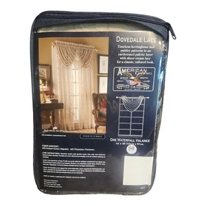 American Living DOVEDALE LACE One Sheer Cream Waterfall Valance 44"x38" Turkey - Picture 1 of 4