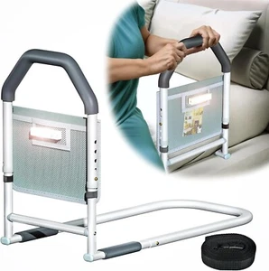 Bed Rail for Seniors โ Motion Sensor Light, Storage Pocket, 350lb Safety Assist - Picture 1 of 11