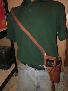 Leather Shoulder Sling Holster Fits Colt Citadel STI Springfield 45 Model 1911 - Picture 1 of 8