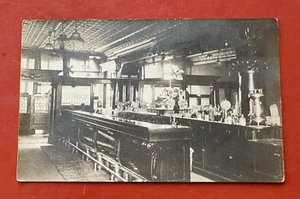 1904-18 ANTIQUE UNPOSTED RPPC Postcard~ INTERIOR OF SALOON / BAR Great Details - Picture 1 of 2