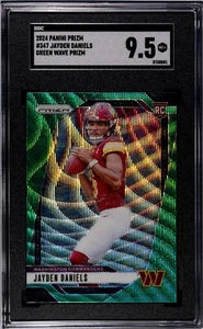 2024 Panini Prizm #347 Jayden Daniels Green Wave Prizm SGC 9.5 - Picture 1 of 2