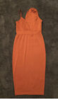 Ladies Burnt Orange Rust Boohoo Bodycon Dress Size 10 Free Post