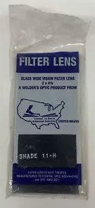 NOS United Brand Glass Filter Lens Plate 2" x 4 1/4" Shade 11-H ANSI Z87.1 - Picture 1 of 2
