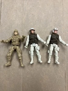 3 Chap Mei Excite Military Soldier Figures 4" Army Men GI Jo Toys White Tan - Picture 1 of 7