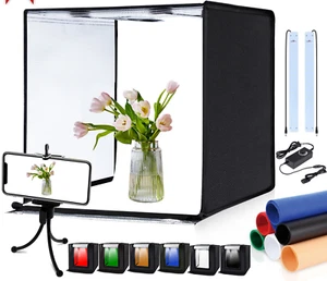 PULUZ 24" 60x 60cm LED Light Box Photo Tent Dimmable Photography Studio Shooting - Picture 1 of 12