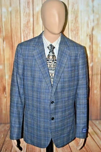 Trend Maxman Men Plaid Wool Blend Partial Liner 2 Button Sports Coat Sz 42L - Picture 1 of 12