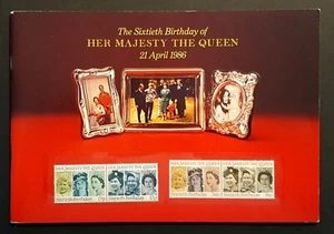 GB Great Britain Stamps 1986 Queen Elizabeth II 60th Birthday Souvenir Book - Picture 1 of 9
