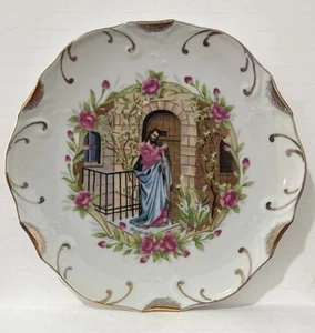 Jesús Llamando a la Puerta - Plato Decorativo Borde Oro 18K - De Colección - Imagen 1 de 2