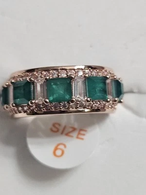 Кольцо для вечеринки с бомбой размер 6 25 мая Revel In Radiance Lc изумруд плавкий кварц покрытие RG - Изображение 1 из 4