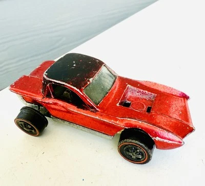 Hot Wheels Redline 1968 Python US Red w Tan Interior Full Black Roof Original - Image 1 of 4