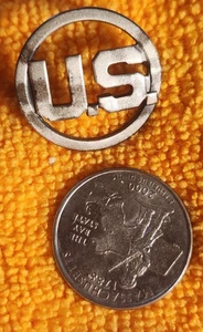 PIN CIRCULAR VINTAGE MILITAR ALISTADO DE EE. UU. PLATA ESTERLINA MARCADO S-21 - Imagen 1 de 2