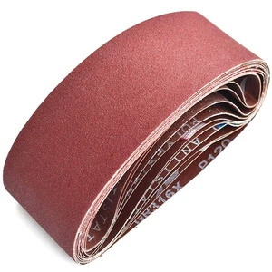 4 courroies abrasives oxyde d'aluminium 21 pouces, 2 chacune de 40/80/120/150/240/400 ass... - Photo 1/6