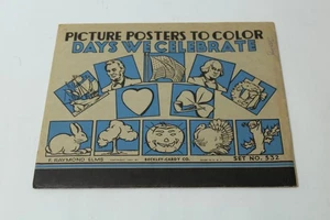 Picture Posters To Color DAYS WE CELEBRATE F. Raymond Elms 1951 Set No. 532 - Picture 1 of 13