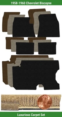 Juego de alfombrillas de lujo personalizadas para Chevrolet Biscayne 1958-1960 (5 piezas) #6DX Foto 1 de 4