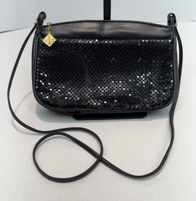 Whiting & Davis Bolso de Hombro de Malla de Metal Negro Cartera Bolso de Noche Foto 1 de 4