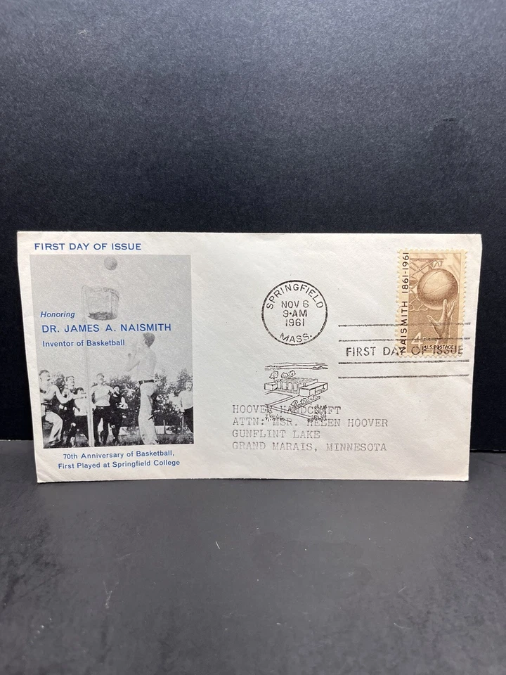Basketball 70th Anniversary Dr James Naismith FDC 1961 - Image 1 of 4