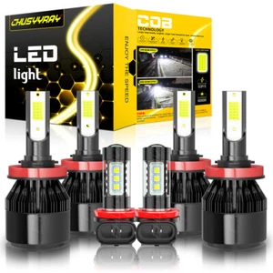 For Ford Fusion 2018 2019 2020 6X Combo LED Headlight Hi/Lo Beam Fog Light Bulbs - Picture 1 of 15