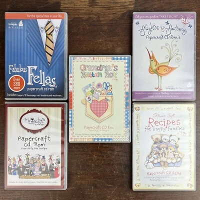 KATY SUE DESIGNS PAPERCRAFT COLLECTION 6-Disc PC CD-ROM Wine Buffs Button Box - Image 1 of 4