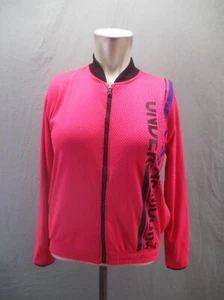 Under Armour HEAT GEAR Size L Girls Pink Mesh Full Zip Bomber Track Jacket 269 - Picture 1 of 9