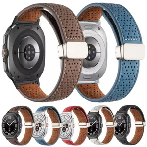 Uhrenarmband Für Samsung Galaxy Watch Ultra 47 Mm Klassisches Lederarmband : - Picture 1 of 18