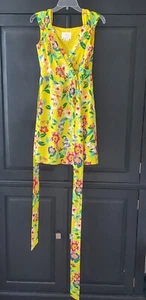 Kate Spade Cathleen In Full Bloom Yellow Floral Print Silk Wrap Dress Size 2-GUC - Picture 1 of 15