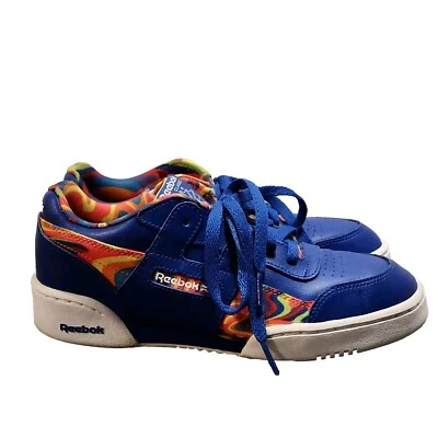 Zapatos Reebok Niños Talla 5 Azul CN7475 Parte Superior Baja Con Cordones Acentos Arco Iris Foto 1 de 4