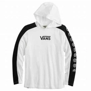 Vans NWOT Kids Circle V Long Sleeve Tee with Hood in White-Size X-Large - Picture 1 of 9