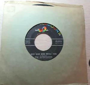 45 RPM VINYL SINGLE JUST ONE KISS FROM YOU BY THE IMPRESSIONS - Picture 1 of 1