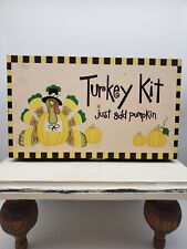  Thanksgiving "Turkey Kit just add Pumpkin" Wood Centerpiece Kit in Storage Box 
