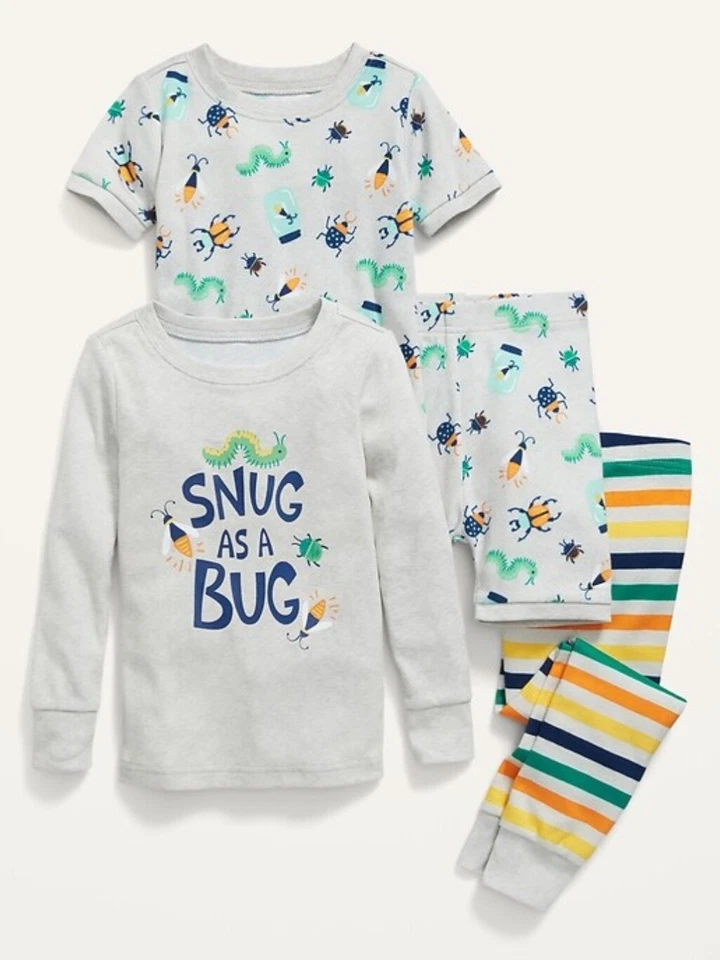 Antiguo conjunto de pijama azul marino para bebés niños unisex de 4 piezas "Snug as a Bug" talla 12-18 meses Foto 1 de 1