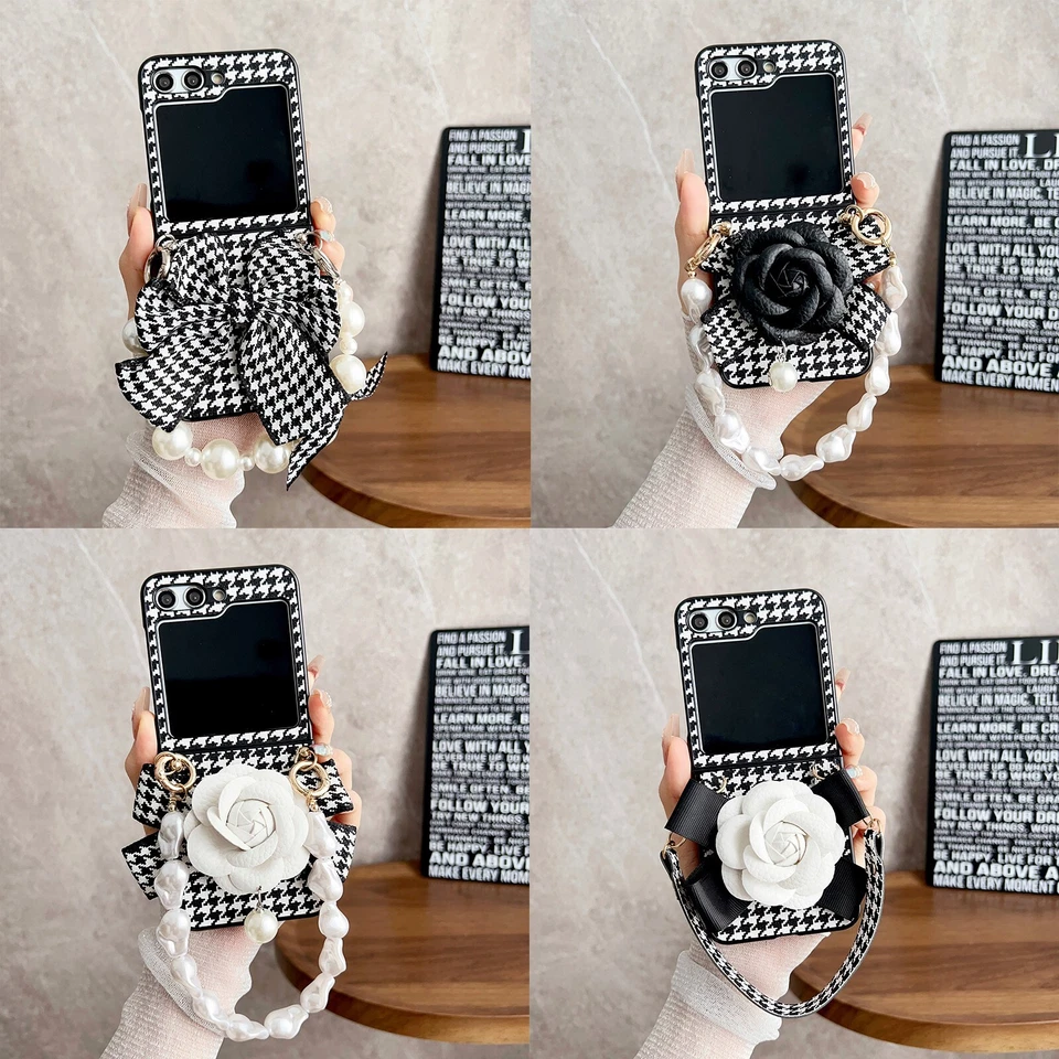 For Samsung Galaxy Z Flip 5/4/3 5G Luxury Hand Bag Case with Elegant Ribbon Grip - Image 1 of 4