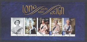 AUSTRALIA 2015 LONG MAY SHE REIGN QE II SOUVENIR SHEET OF 5 STAMPS IN FINE USED - Picture 1 of 4