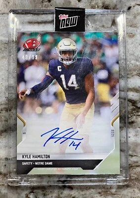 2021 Bowman NEXT Topps Now On-Card Auto 48/99 Kyle Hamilton 6D Ravens Notre Dame - Image 1 of 2