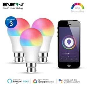 Smart Wi-Fi Color Changing GLS LED Lamp B22, 9W, RGB+W+WW, Dimmable Pack of 3 - Picture 1 of 11