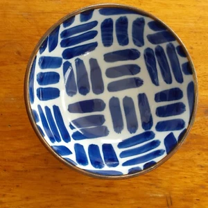 Vntg Dansk Scandinavian cobalt blue 3 cereal bowls 2 Arabesque 1 Herringbone - Picture 1 of 8