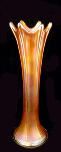 Vintage Fenton Carnival Glass Vase Amber - Picture 1 of 2