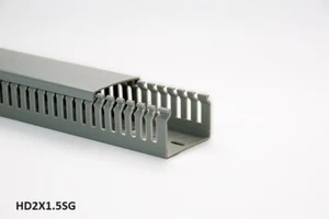 1 New 2"x1.5"x2m Narrow Finger Open Slot Wire Cable Raceway Duct Cover,PVC,Gray - Picture 1 of 4